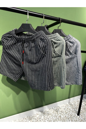 Black Khaki Gray Men'S Striped Regular Fit 3-Pack