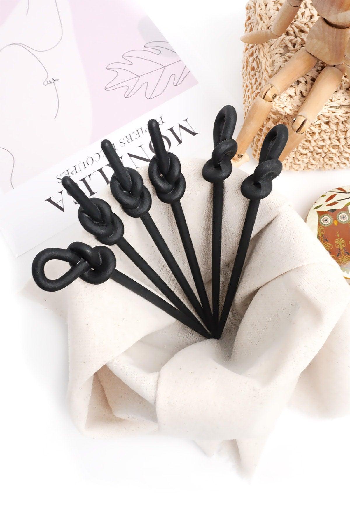 Bun Buckle Women 6 Pieces Black Women's Bun Stick - Swordslife