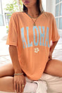 Women's Papaya Aloha Printed Oversize T-shirt - Swordslife