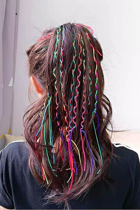 Rainbow Fulaş Silk Bags Hair Braiding Ornament 10 Pcs - Swordslife