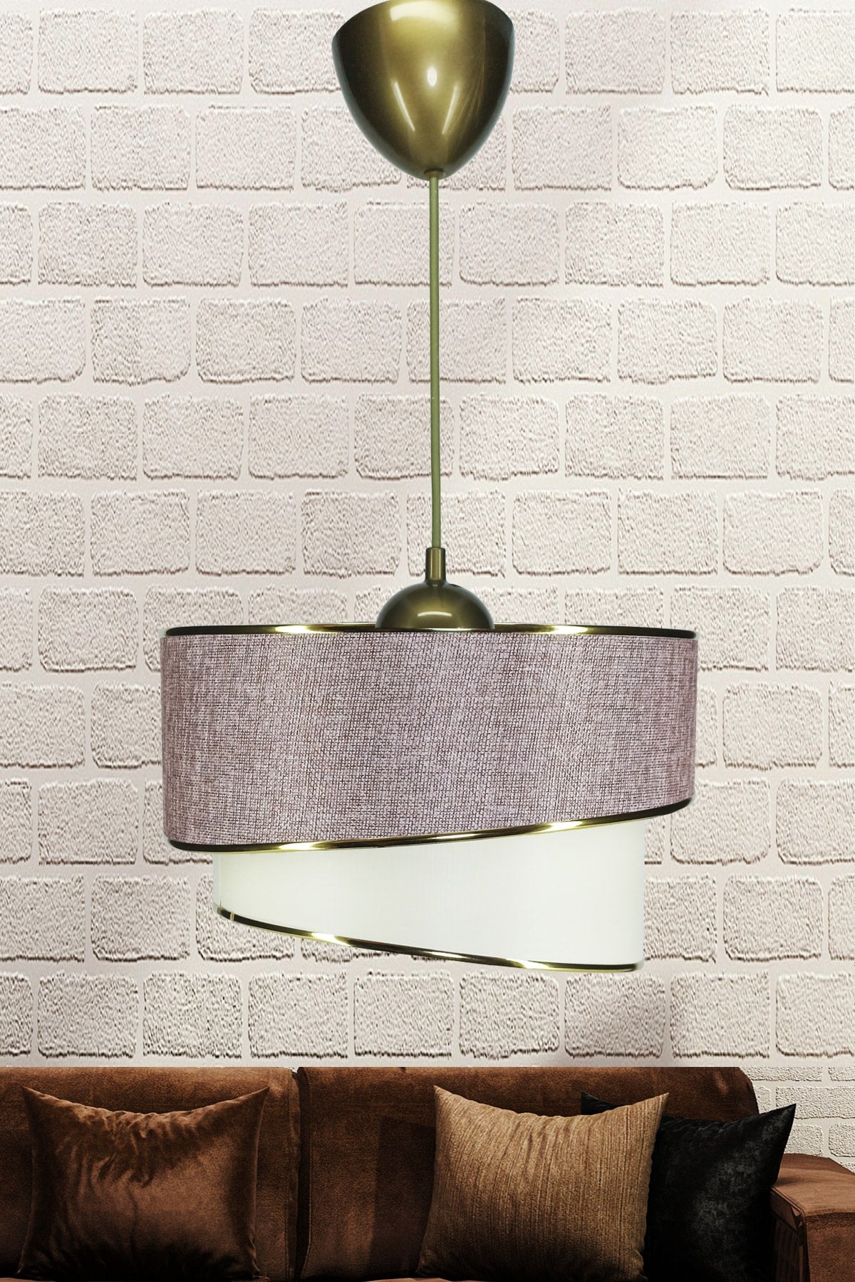 Wind Single Pendant Lamp Wicker Dusty Rose Chandelier