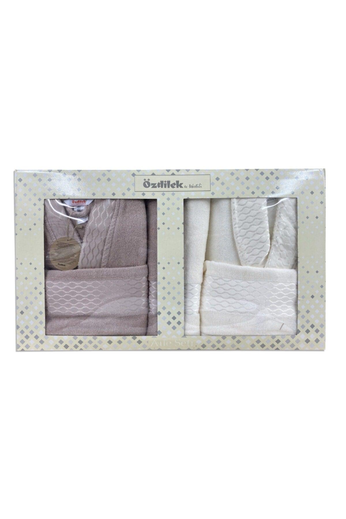 Elissa 6 Pieces 100% Cotton Bathrobe Set Beige-cream - Swordslife