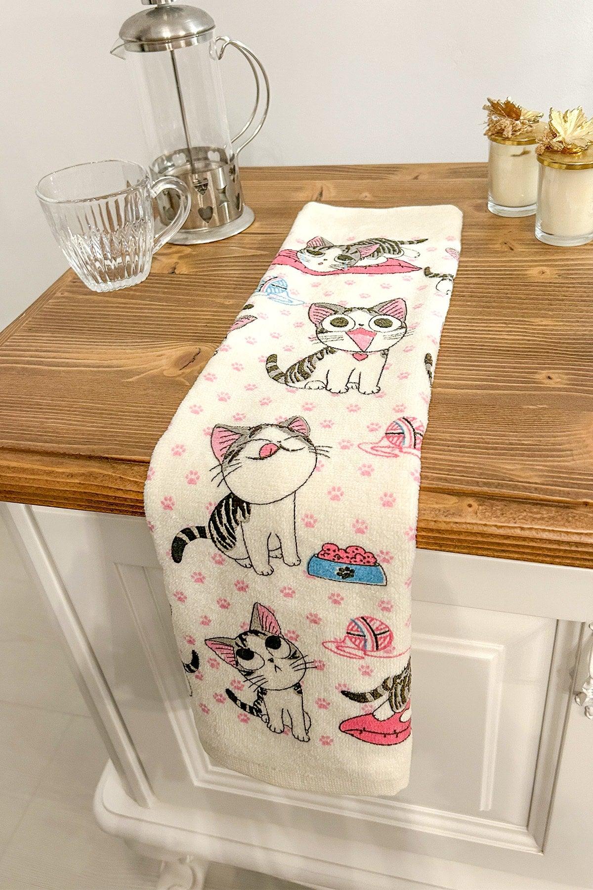 Kitchen Cotton Printed 30x50 Cm Hand Face Kitchen Towel Soft Patterned Water Absorbent Towel - Swordslife