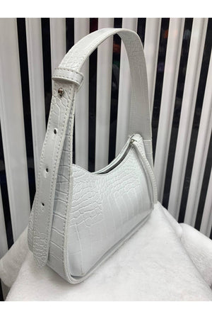 White Women'S Crocodile Baguette Bag