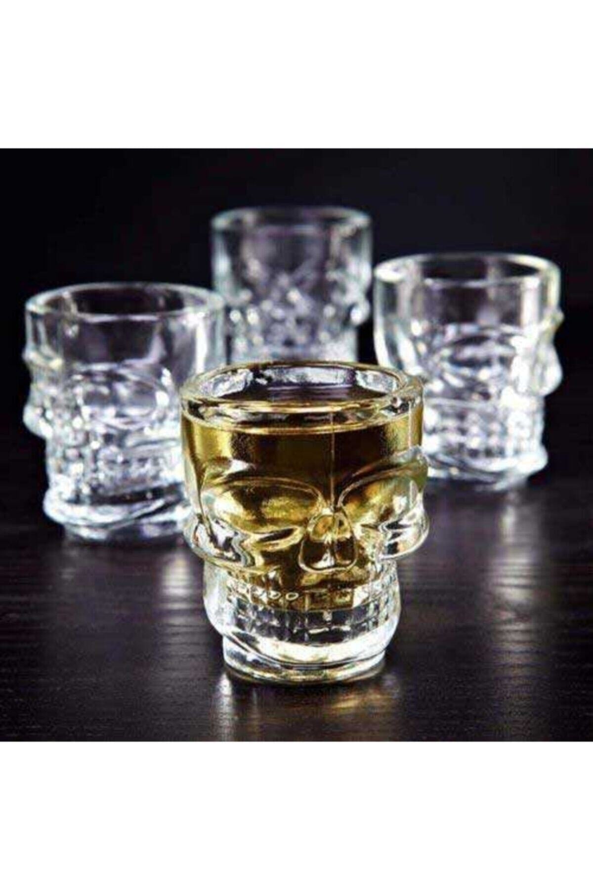 Set Of 4 Crystal Head Shot Glasses Dry Head Whiskey Cognac Tequila Shat Glass