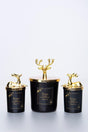 Decorative Gold Deer Black Vanilla Scented Glass Candle Set - Swordslife