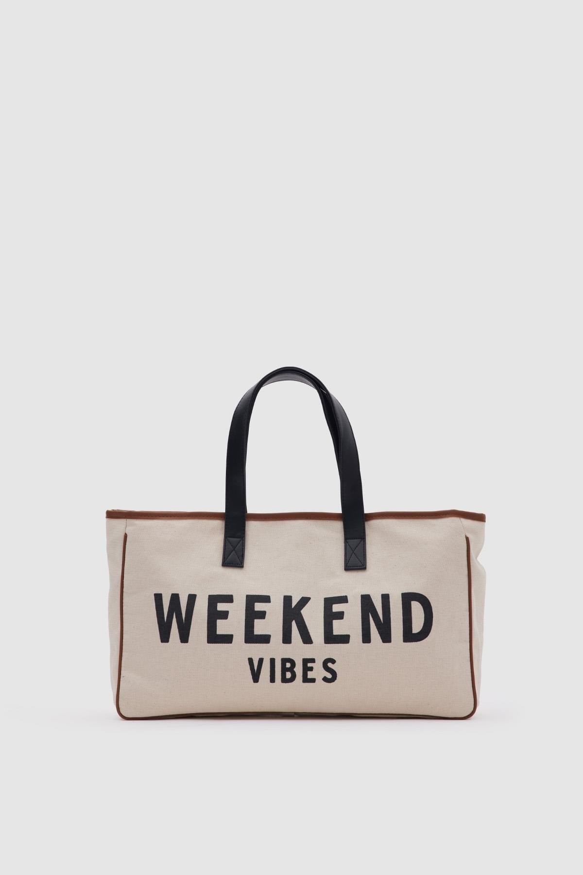 Canvas Fabric Bigger Shopper Bag Weekend