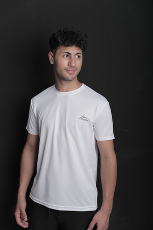 White Sweat Absorbent Outdoor Performance Sports T-Shirt