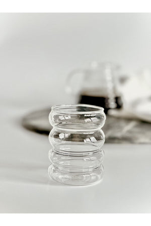 Snow Home Heat Resistant Borosilicate Glass Strip Shaped Glass | Coffee And Presentation Cup - 1 Piece