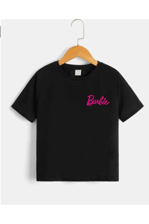 Black Barbie Printed Kids T-Shirt