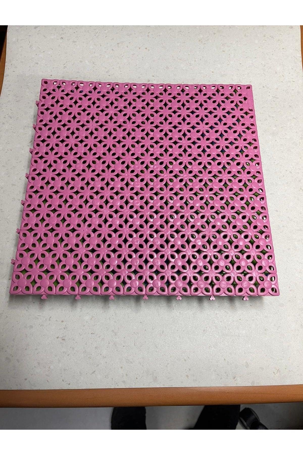 33x33 Cm Contrasted Plastic Mat Floor Tile Rose Patterned Pink - Swordslife