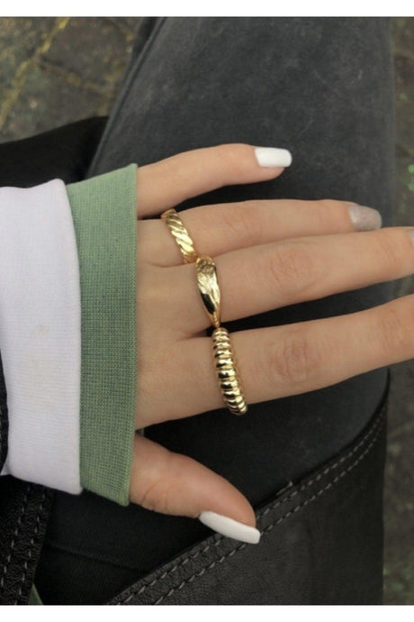 Women's 3-Pack Combination Gold Combination Ring Set - Swordslife