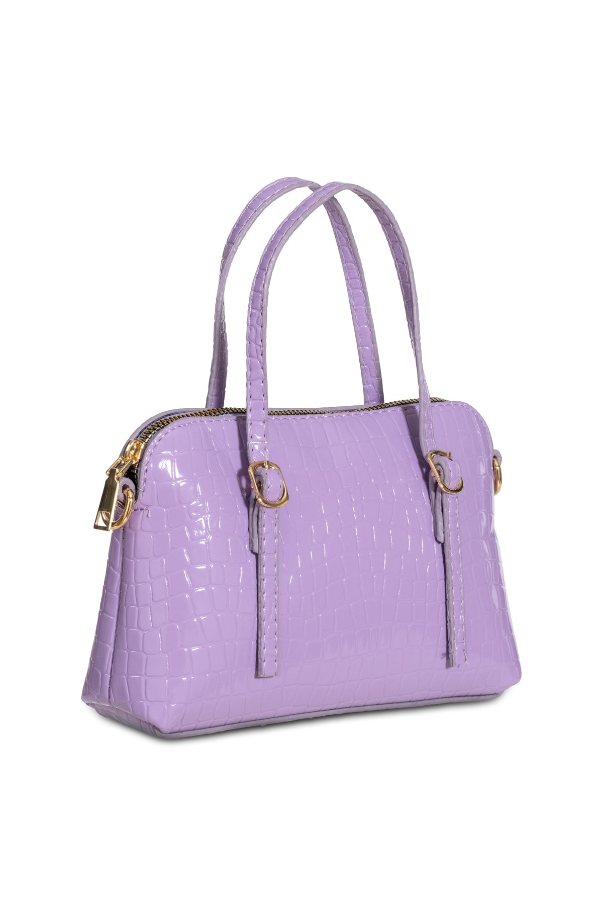 Women'S Leather Look Double Handle Bag