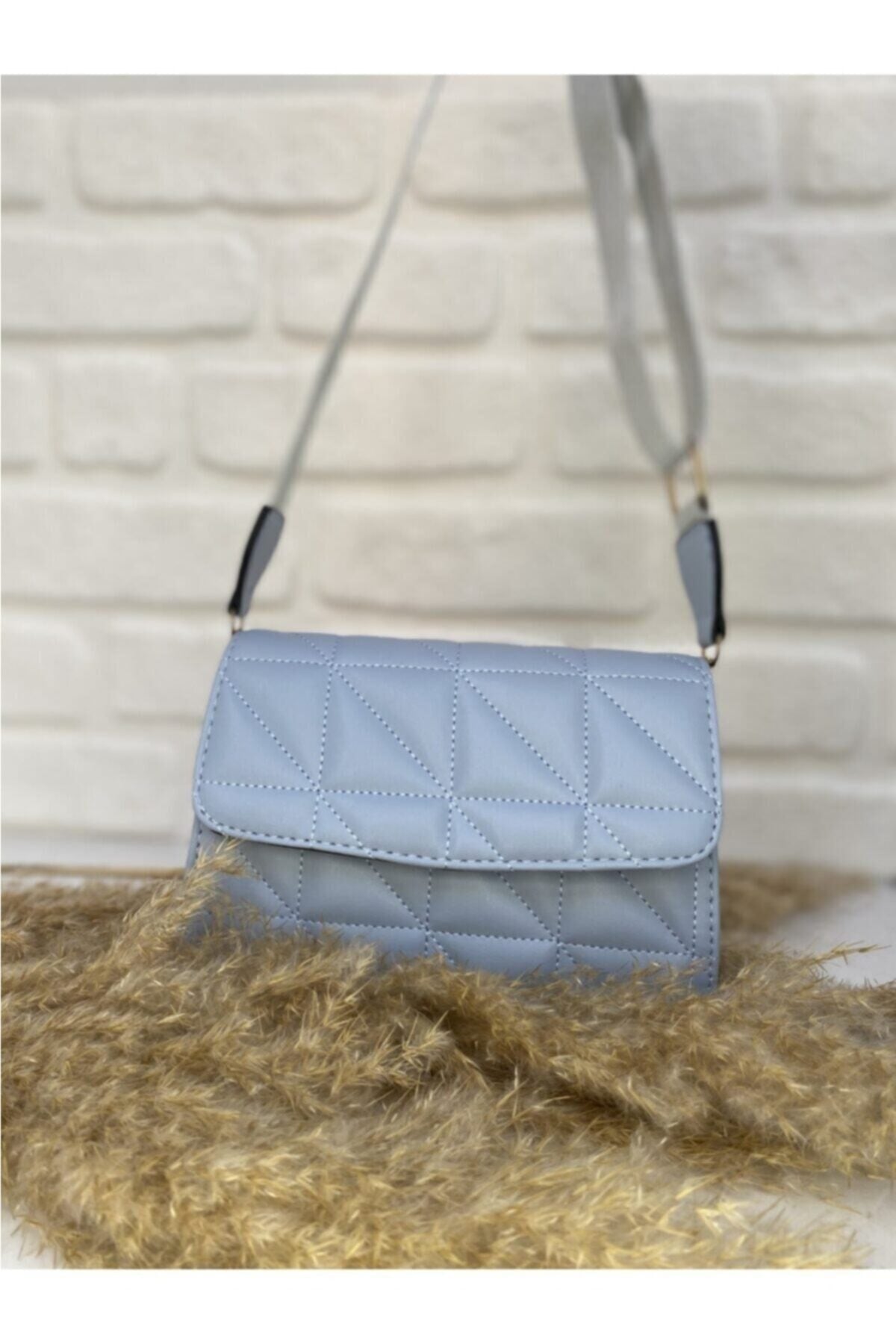 Blue Purse Women'S Shoulder Bag With Column Strap