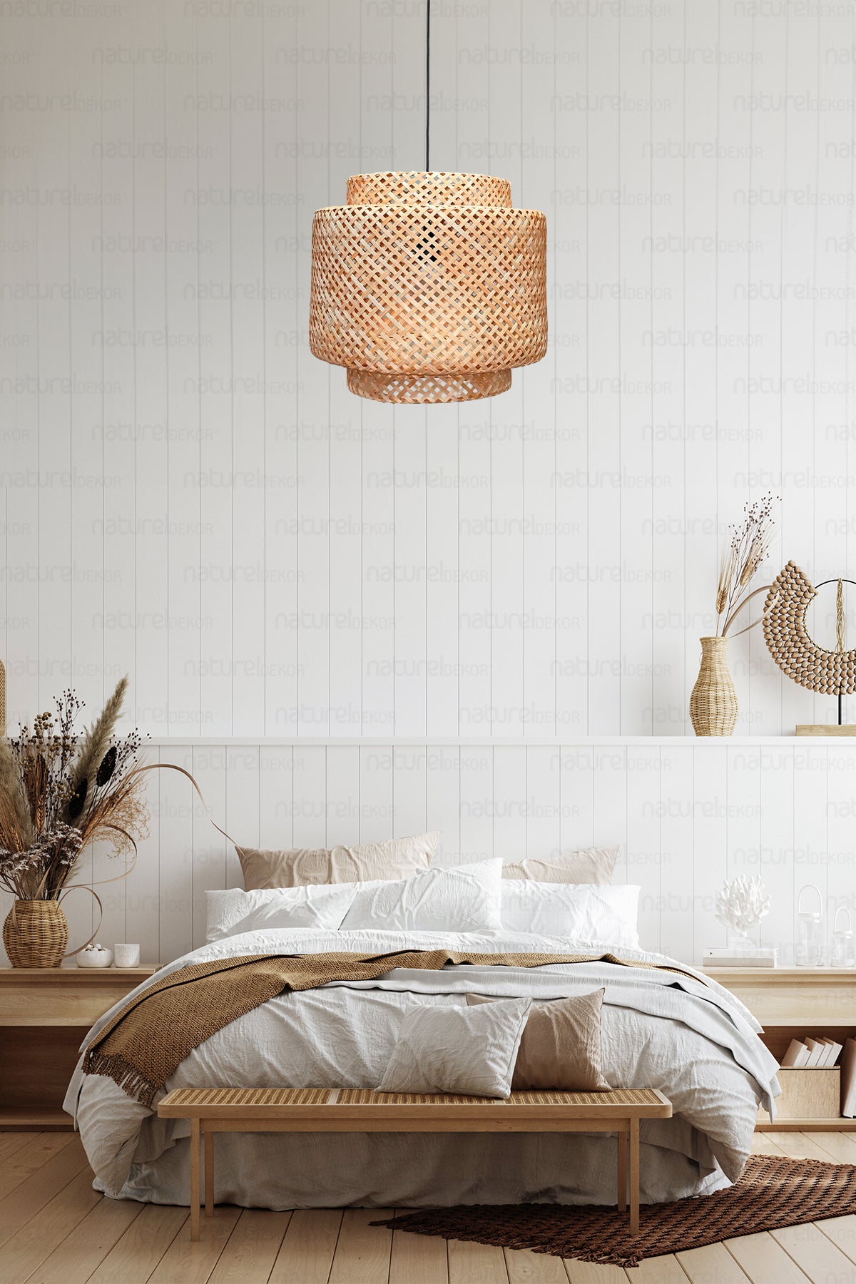 Sinnerlig Bamboo Chandelier 30cm - Scandinavian, Modern, Bohemian, Rattan Chandelier, Lighting