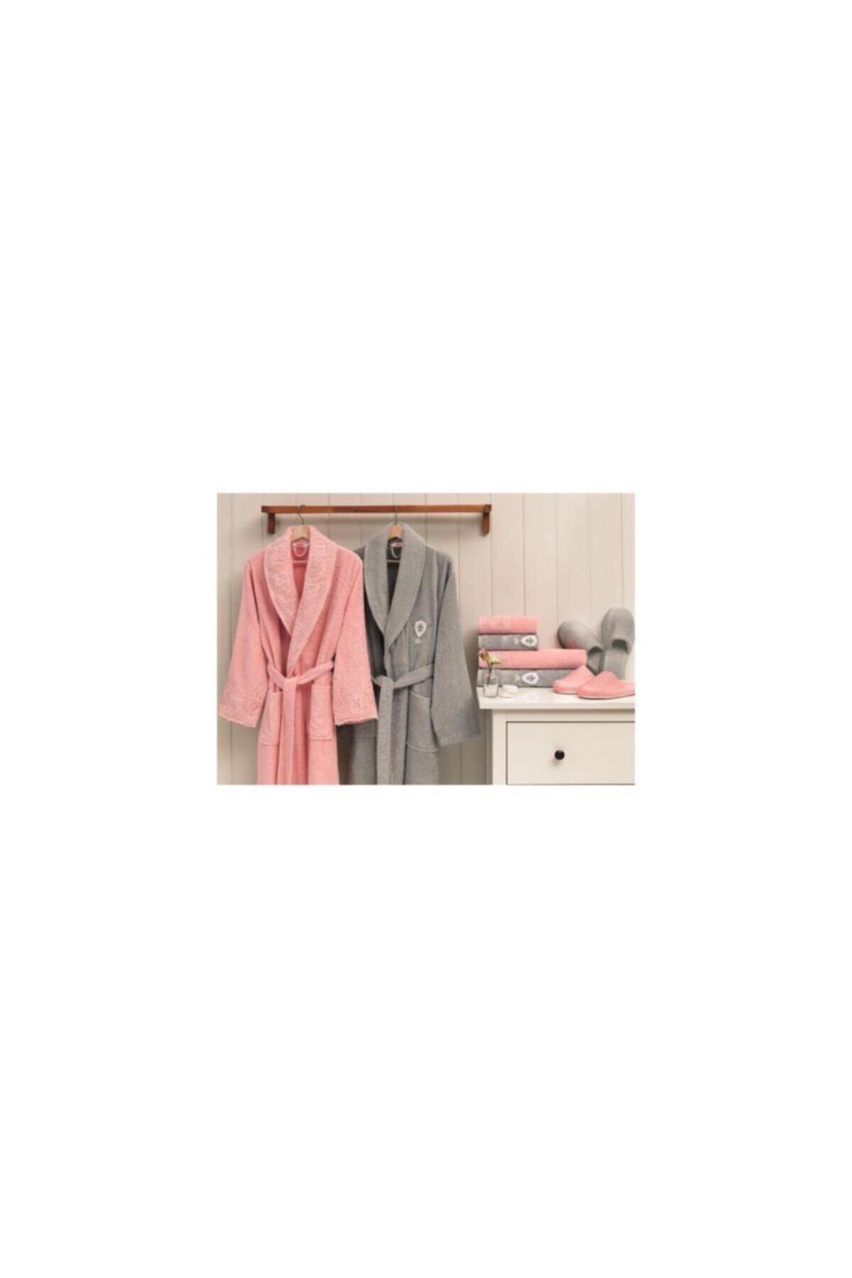 Wedding Powder-gray Family Bathrobe Set - Swordslife