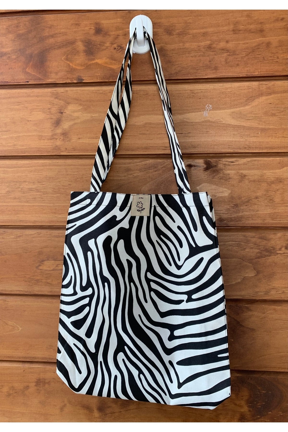 Zebra Gusseted Tote Bag