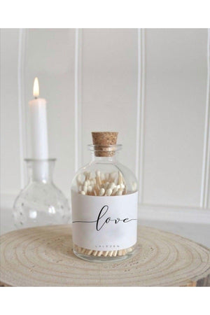 White Tipped Glass Bottle Matches - Swordslife
