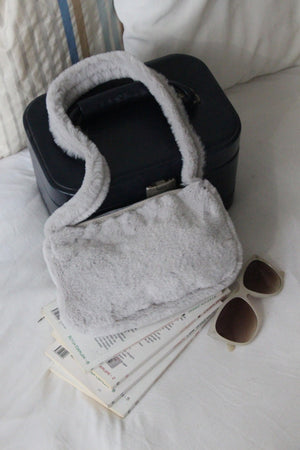 Gray Shoulder Small Plush Bag
