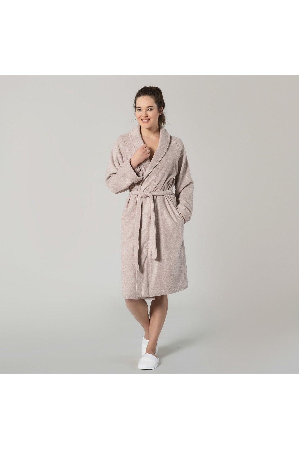 Solid Unisex Bathrobe Beige - Swordslife