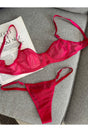 Dark Pink Underwire Bra Set - Swordslife