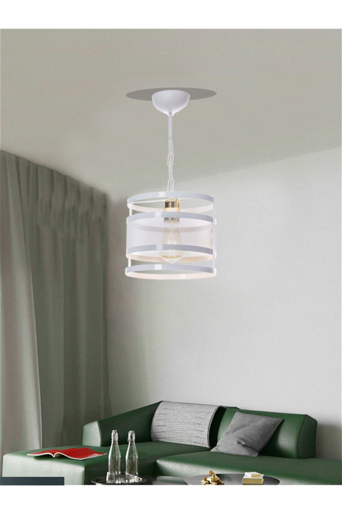 Single White Ring Gold Chandelier-Single Modern Pendant Chandelier-Single Chandelier Models-Single Pendant Chandelier