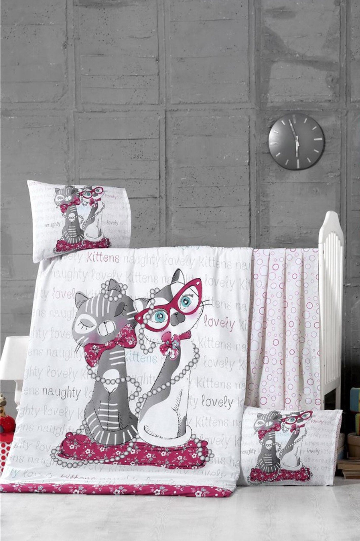 Victorian Baby Girl Duvet Cover Set 100X150 Boxed Kittens