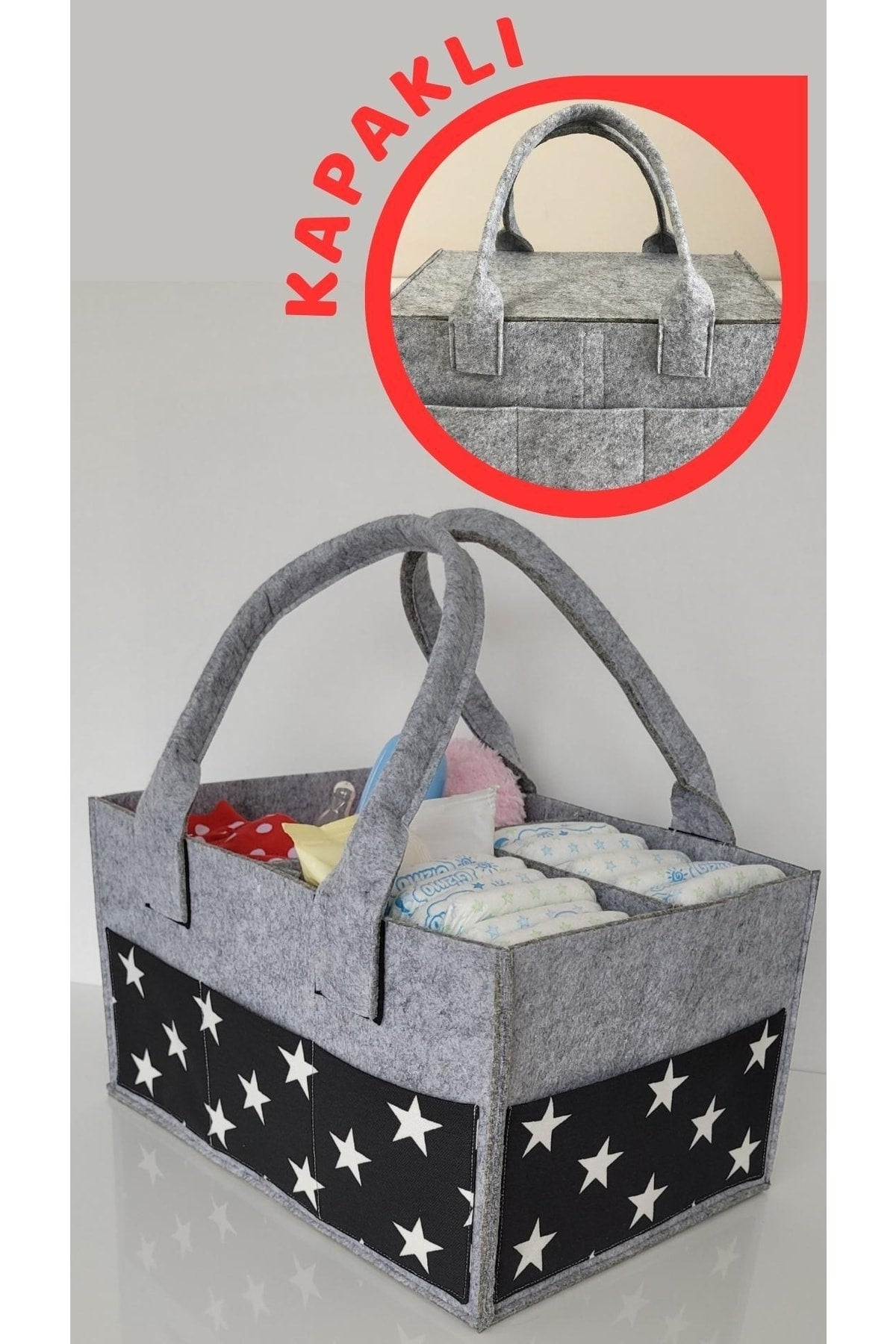 Handmade Multi-Purpose Felt Mother Baby Care And Organizer Bag Functional Organizer With Lid