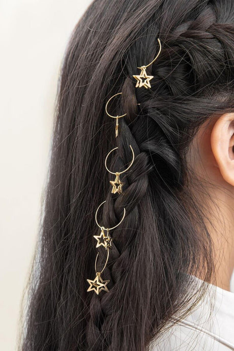 Gold Stars Hair Earring Clasp Set - Swordslife