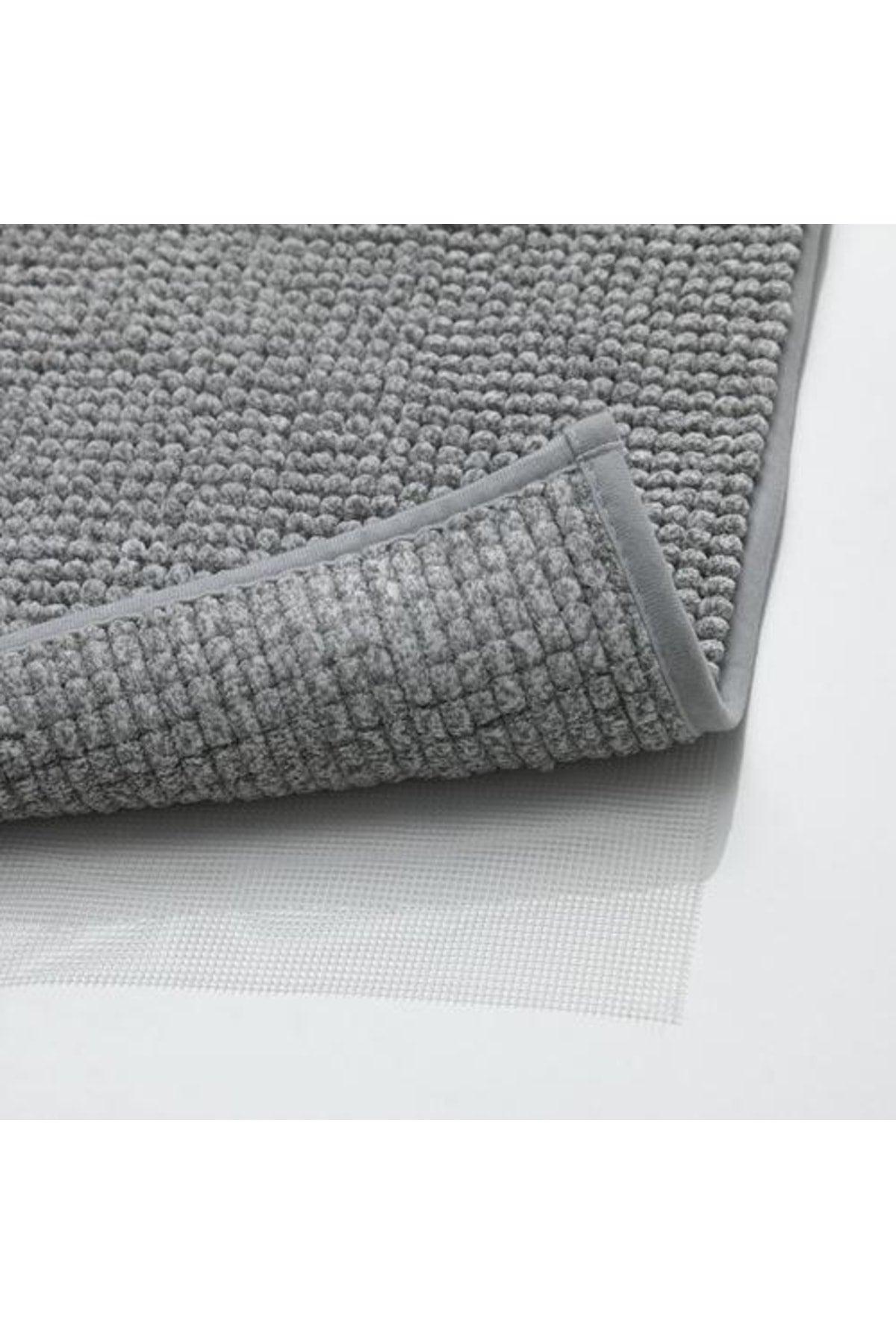 Microfiber Bath Mat Light Gray Color 60x120 Cm Meridyendukkan Soft Bathroom Rug Ultra Absorbent - Swordslife