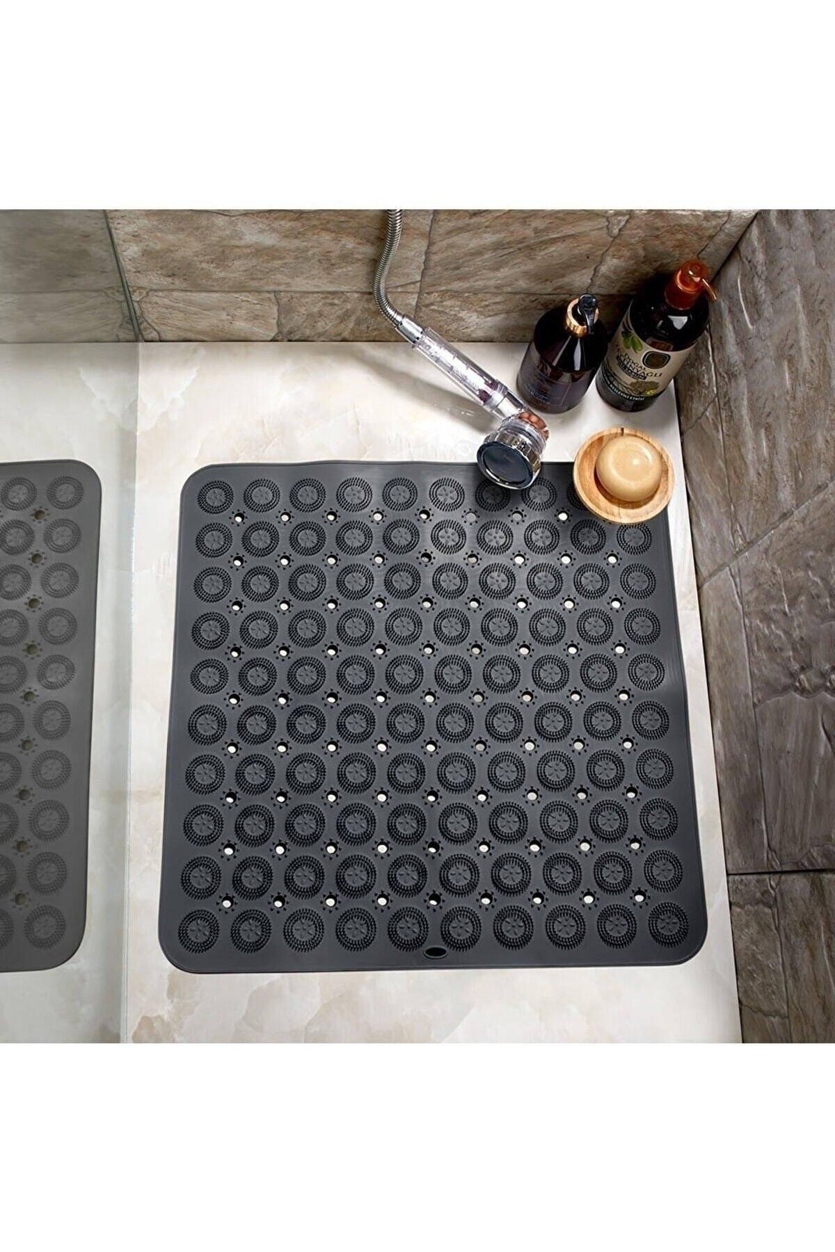 Square Massage Silicone Bath & Shower Anti-Slip Anthracite Color - Swordslife