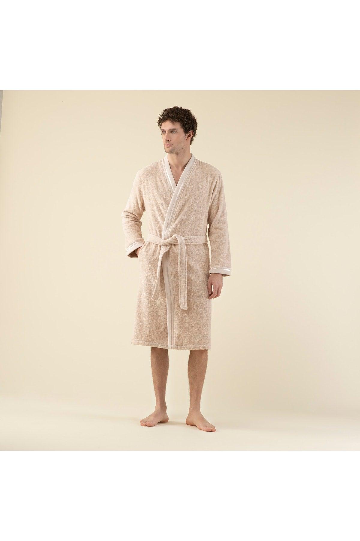 Chic Men's Bathrobe Beige - Swordslife