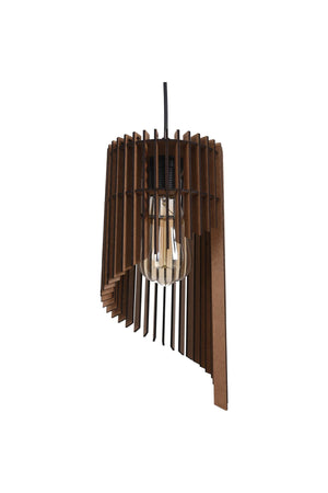 Single Pendant Lamp Fulya Rustic Wooden Chandelier
