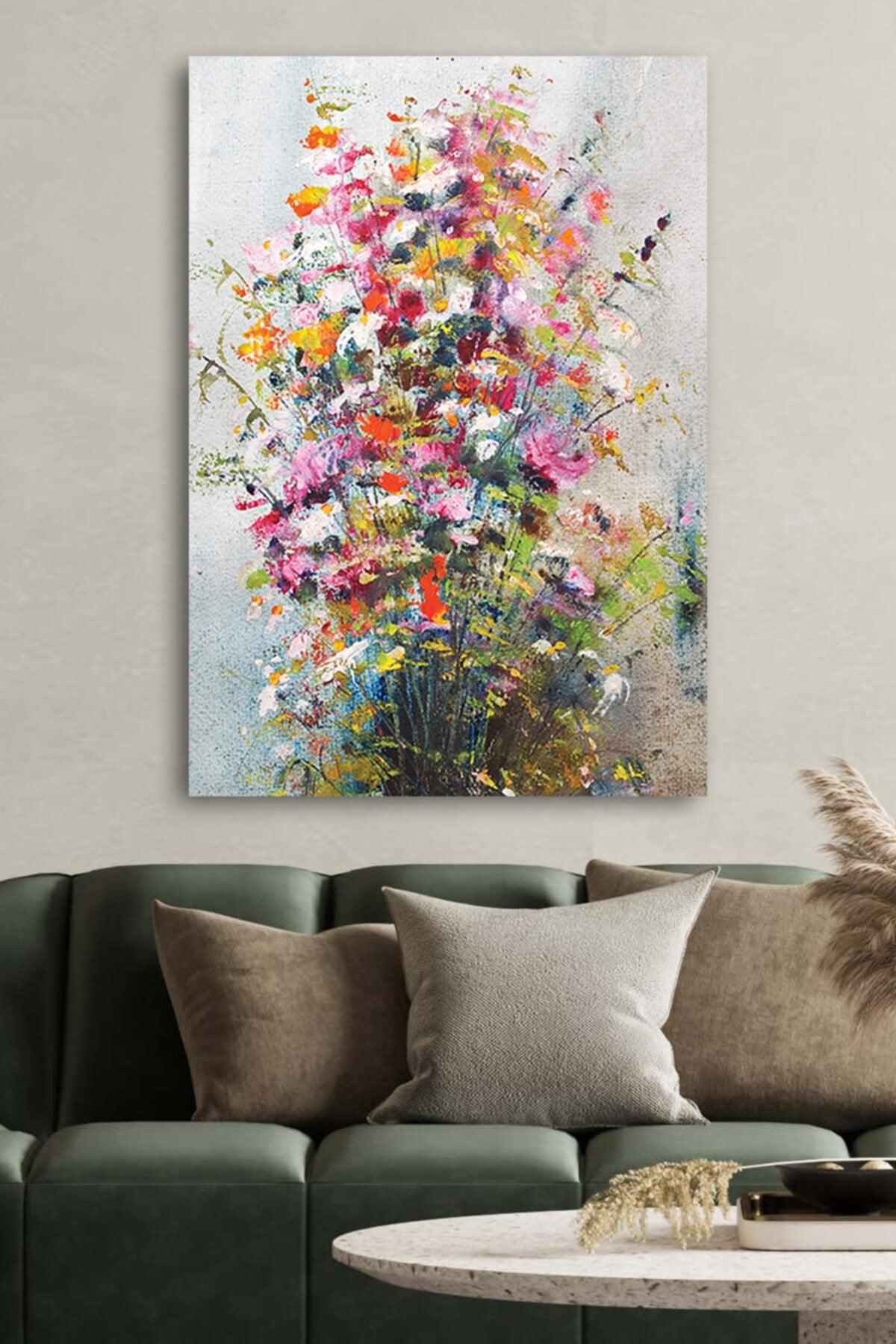 Canvas Printed Decorative Oil Painting Colorful Flowers Home Office Hotel Decor Gift Painting - Swordslife