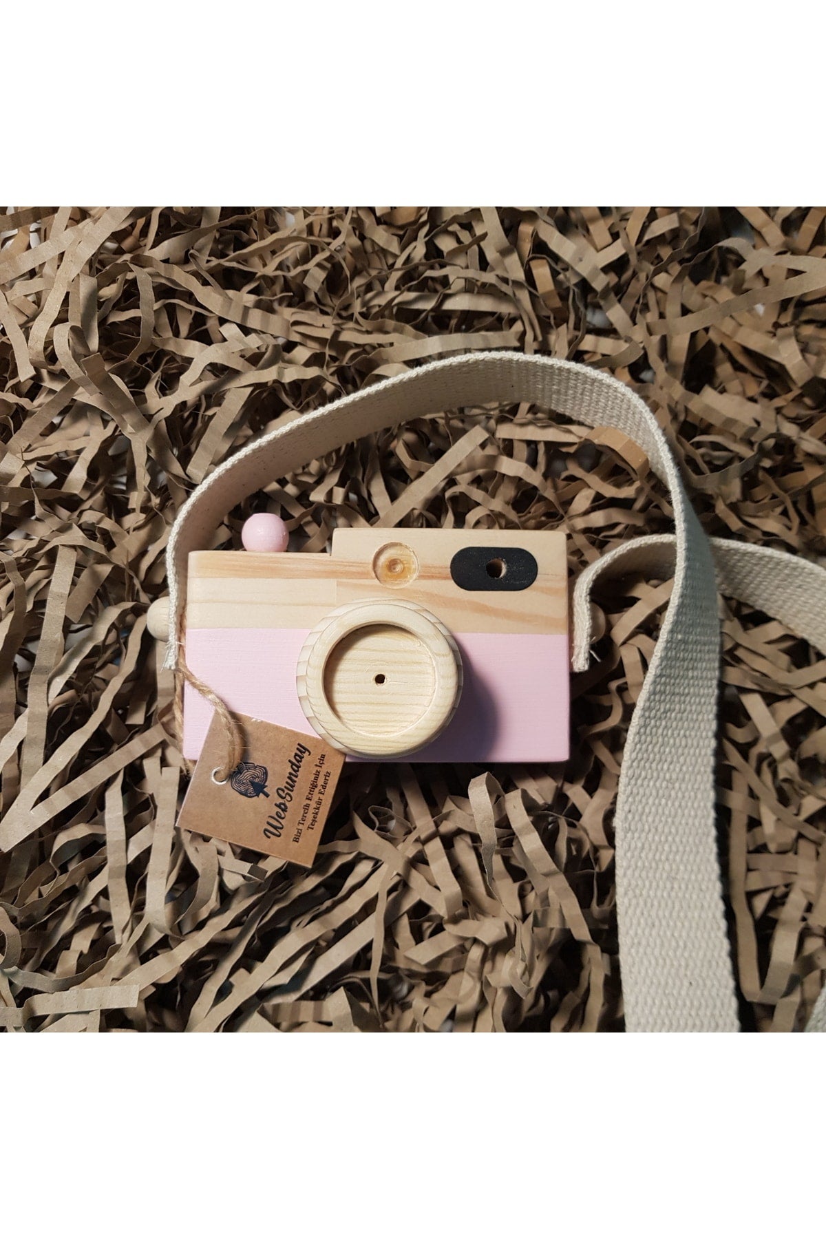 Wooden Toy Camera, Girl Boy 0 - 3 Years Old Gift Hanging Decorative Toy