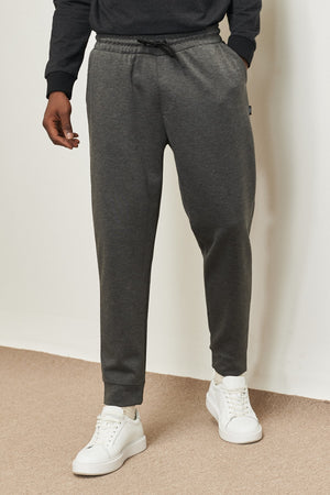 Men'S Anthracite-Melange Standard Fit Normal Cut Elastic Waist And Legs Comfortable Sports Sweatpants