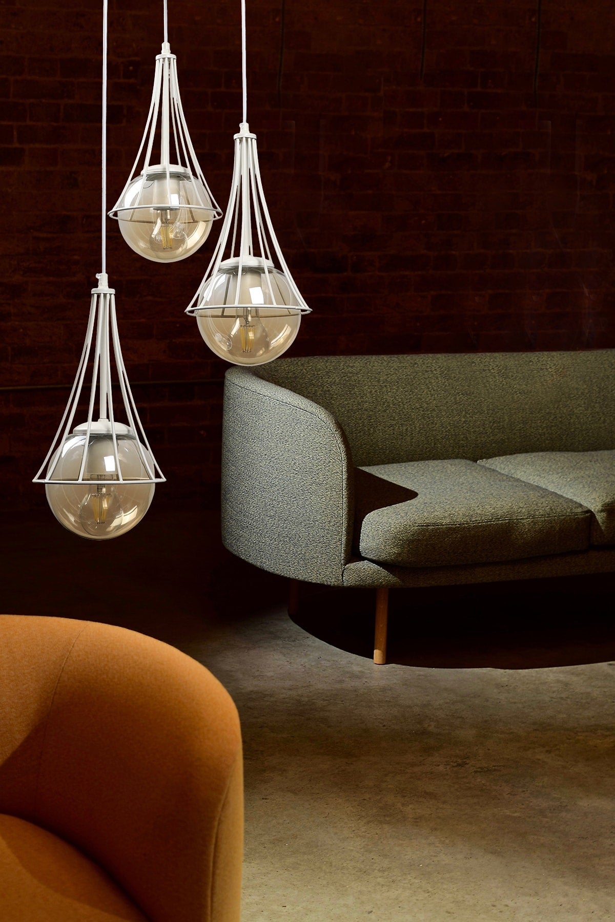 Lapis 3Rd White-Honey Glop Glass Chandelier