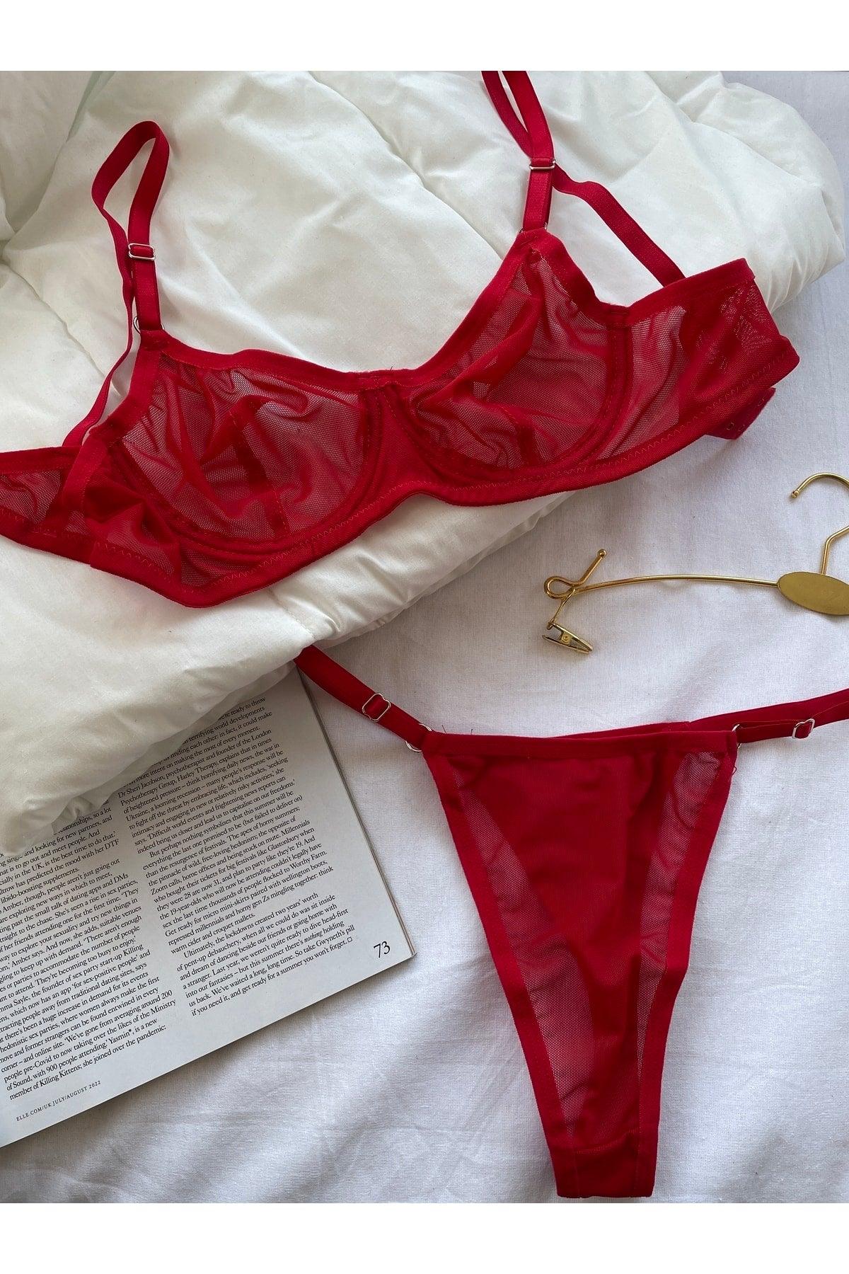 Red Underwire Bra Set - Swordslife