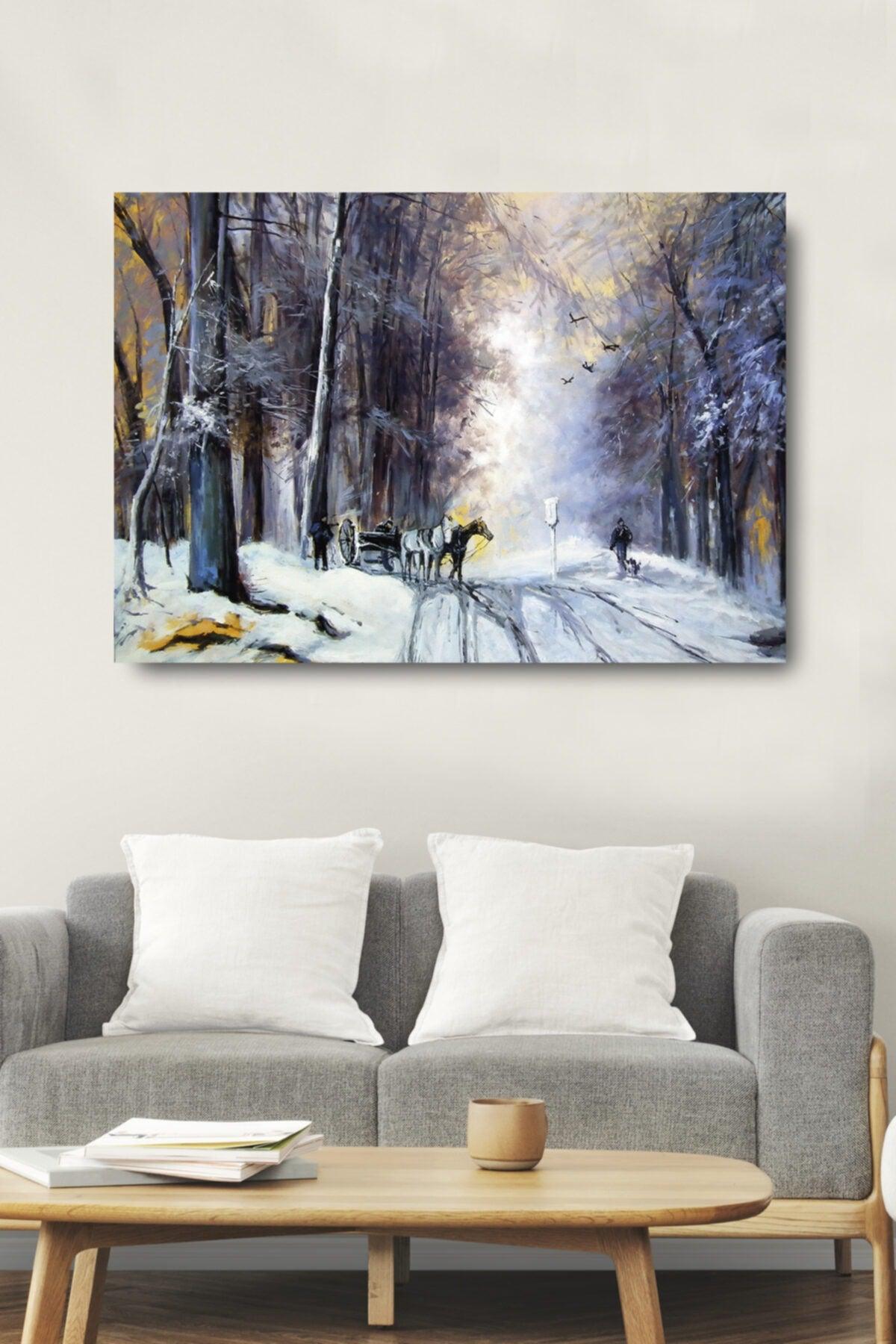 Winter Snow Sea Landscape Decorative Canvas Wall Painting Home Office Gift Painting - Swordslife