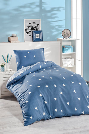 Junior Duvet Cover Set Single Triangle K.Cloudblue