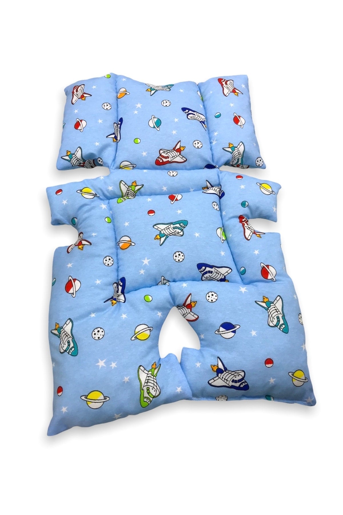 Baby Stroller And Car Seat Cushion With Lumbar Support Blue Galaxy