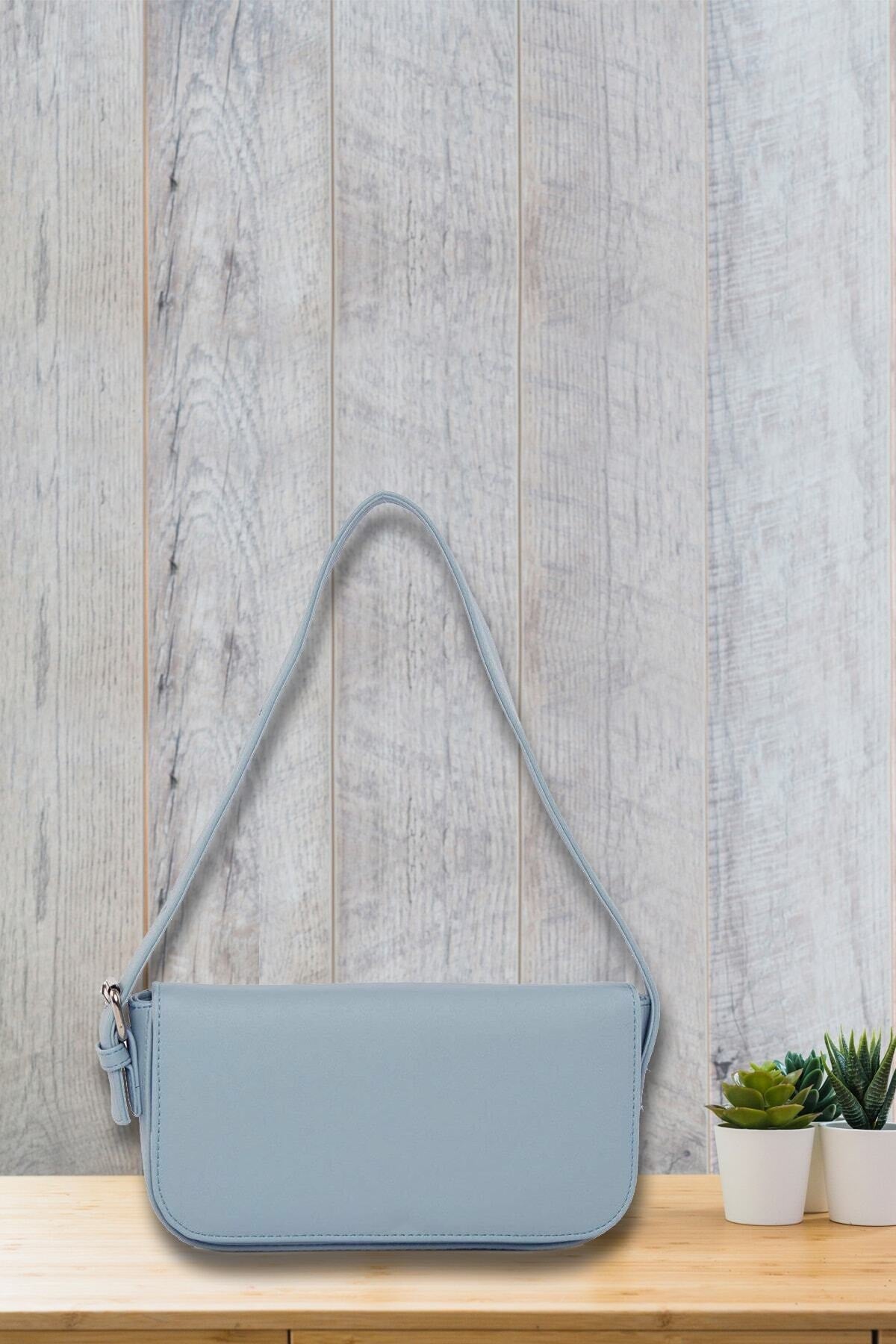 Women'S Bebe Blue Cover Baguette Bag