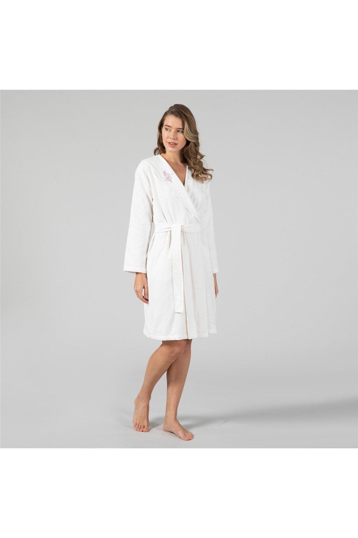 Benitta Women's Bathrobe Ecru - Swordslife