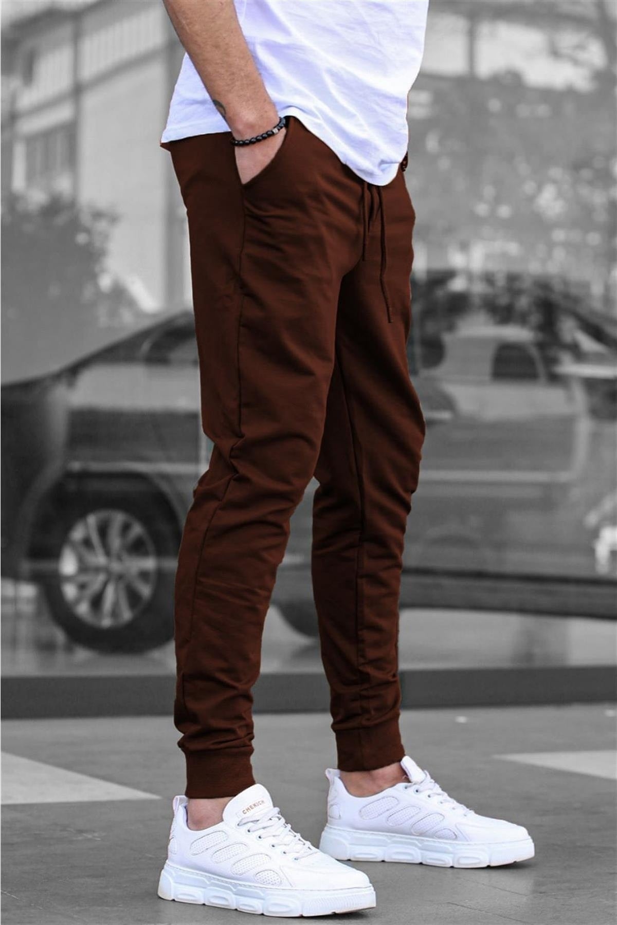 Brown Elasticated Men's Tracksuit 4821