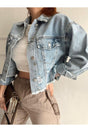 Ice Blue Laser Denim Jacket - Swordslife
