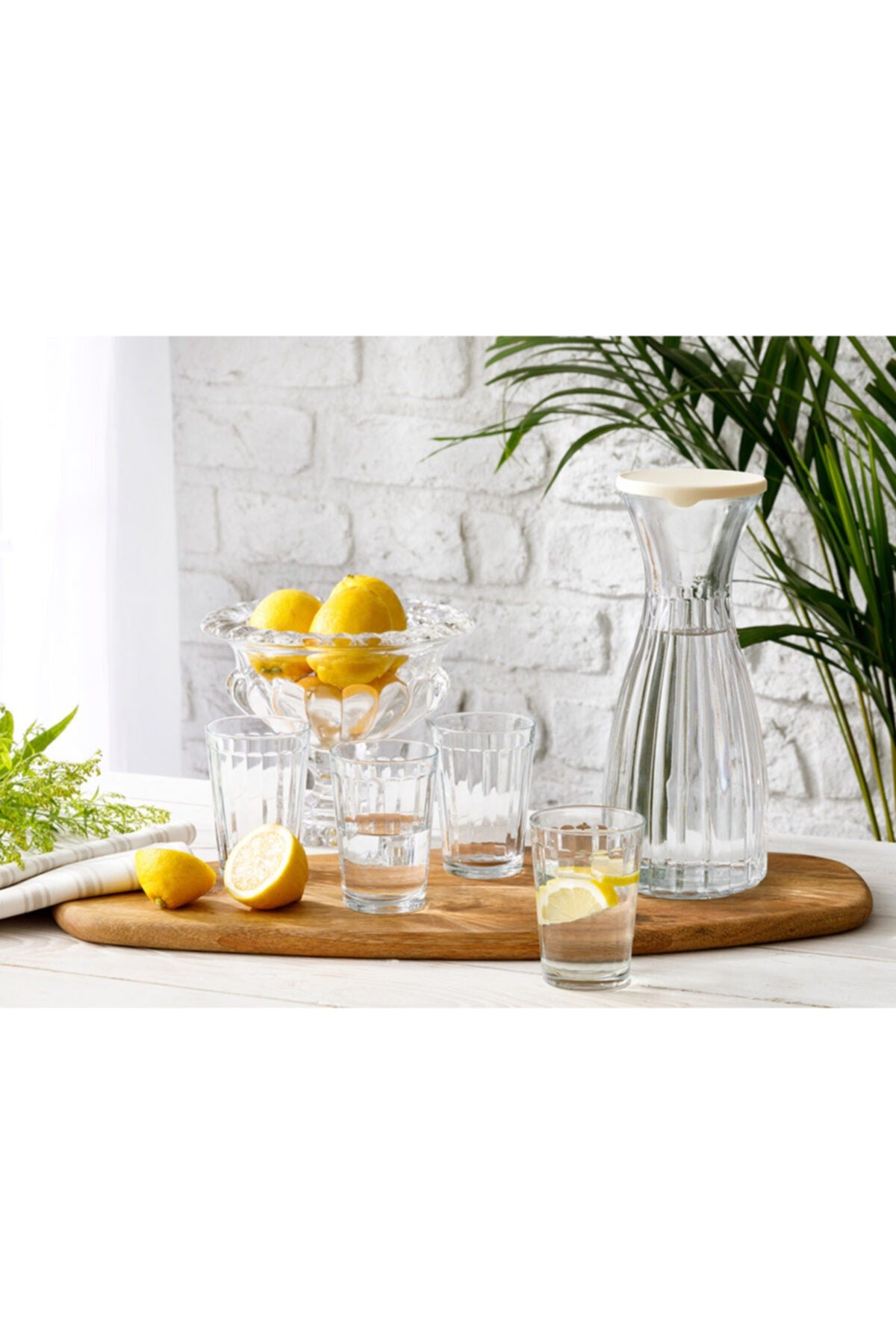 Lona Glass 5 Piece Water Set With Lid 1000 Ml