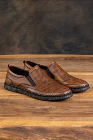 Men'S Genuine Leather Shoes, Casual Shoes, Summer Shoes, Loafer Shoes Tan Skin