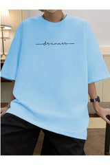 Black Sokak Bebe Blue Dreamer Printed Oversize Crew Neck Tshirt