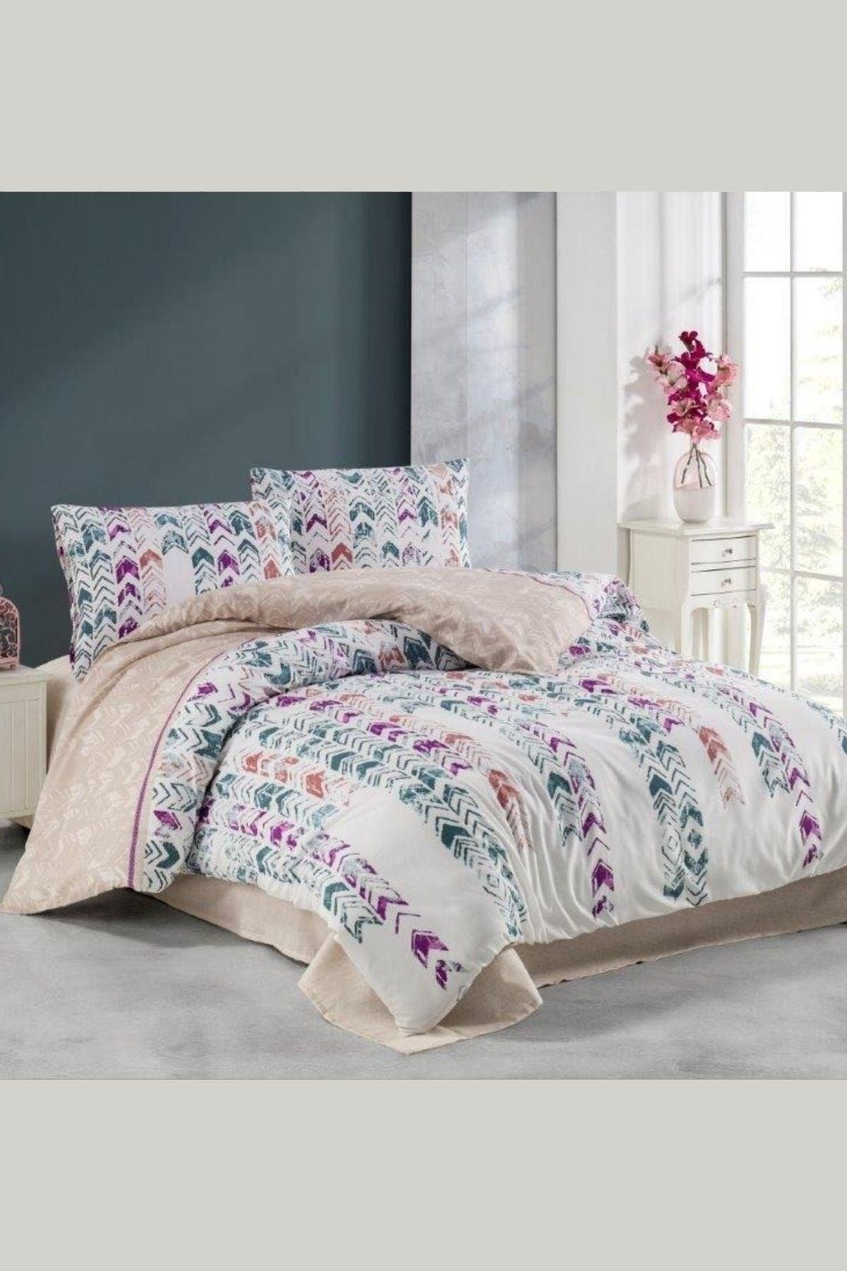 Crystal Mavis Double Terry Cotton Duvet Cover Set Fuchsia - Swordslife