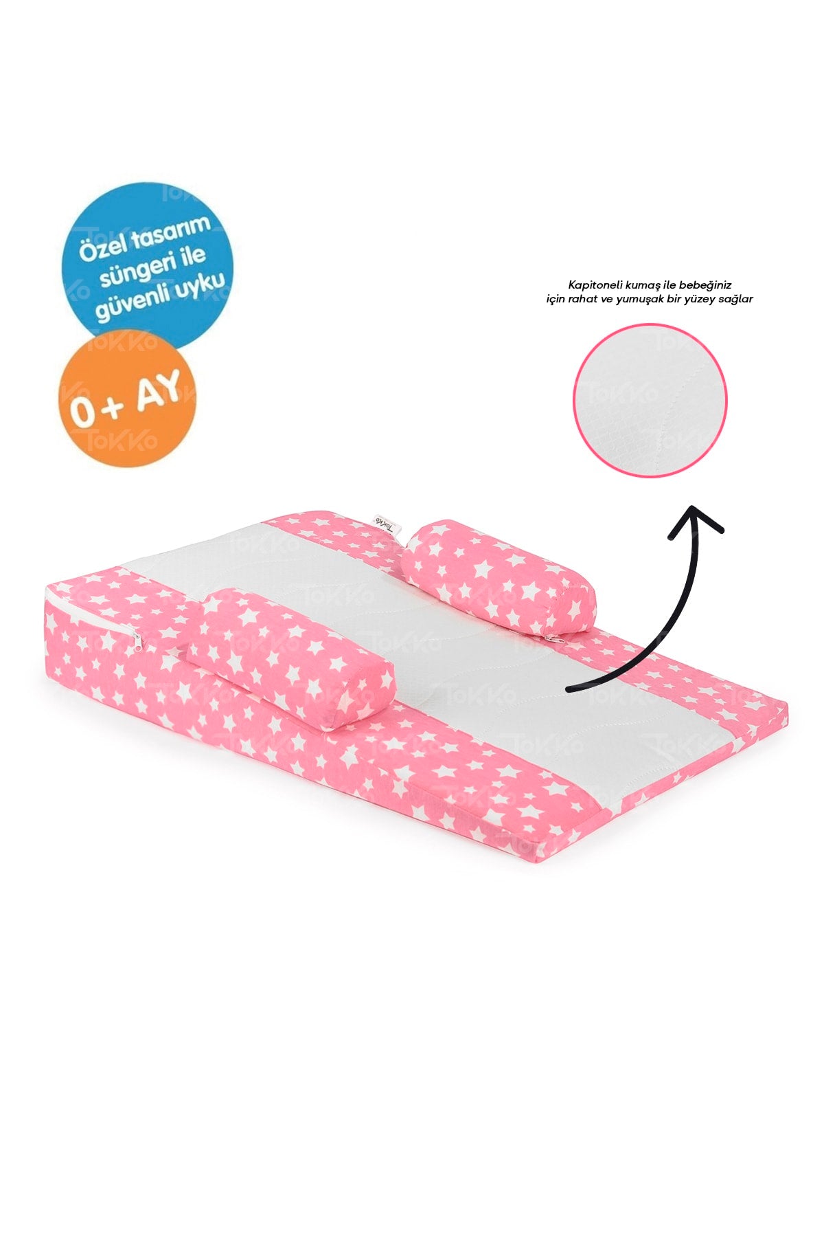 Multifunctional Washable Cover Orthopedic Baby Reflux Mattress-Gas Relief Baby Reflux Pillow Pink